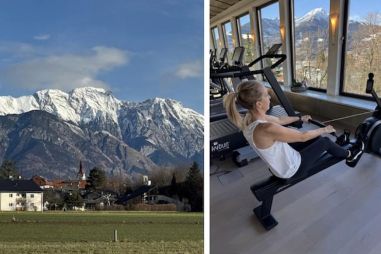 Floortje Dessing in Park Igls, Oostenrijk